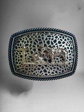 Christian Cowboy Western Belt Buckle Hebilla Fina Vaquera Rodeo Vaquero Orando