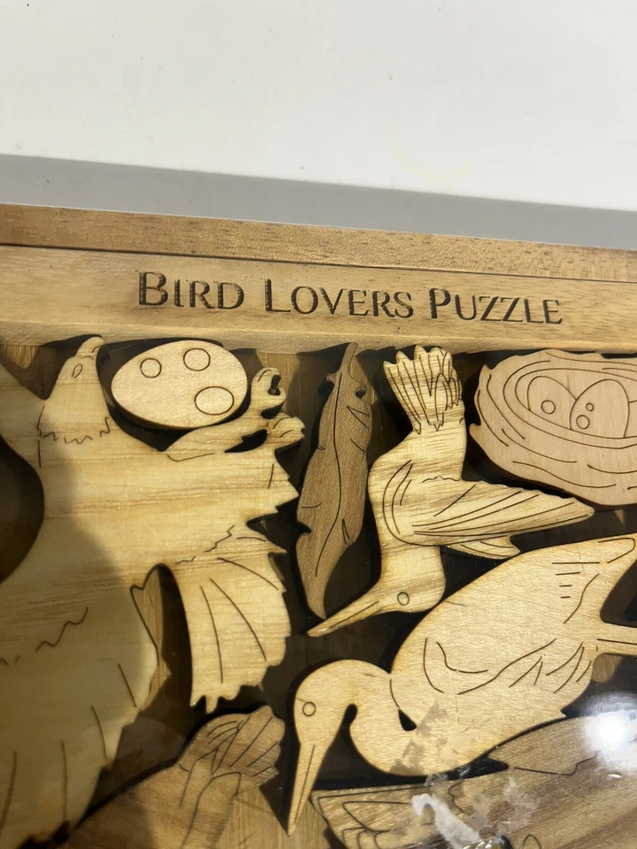 鸟类爱好者拼图 – 你能把鸟放进鸟舍吗? 木质脑筐 — 第 2/4 张图片