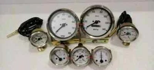 Smiths Gauge Kit Temp+Oil+ Fuel+Amp+Oil Temp+Speedometer +Tacho Replica white