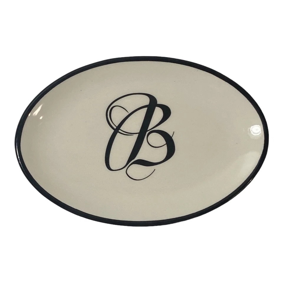 Mud Pie Soap Dish Letter B Initial Monogram Coin Trinket Holder 5.5x3.75x.75" - Image 3 of 4