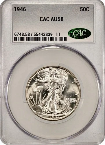 1946-P Walking Liberty Half Dollar CAC AU58