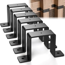6 Pcs 4" x 4" Strap Post Ties,Heavy Duty deck fence post brackets for 4"x4" wood