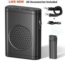 Moman S57 Voice Amplifier with Wireless Lav Mic PA System for Teachers Classroom