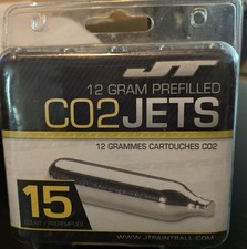 JT 12gram CO2 Cartridges - 15ct Silver