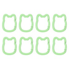 Spring Snap Hook, 8 Pcs Cute Cat Shape Keychain Clips, Green