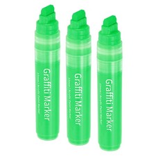 3 Pcs Graffiti Markers, 15mm Green Poster Markers Thick Acrylic Paint Pen