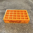 Coca-Cola Vintage Orange/Red Bottle Carrier Caddy w/ Dividers "Drink Coca-Cola"