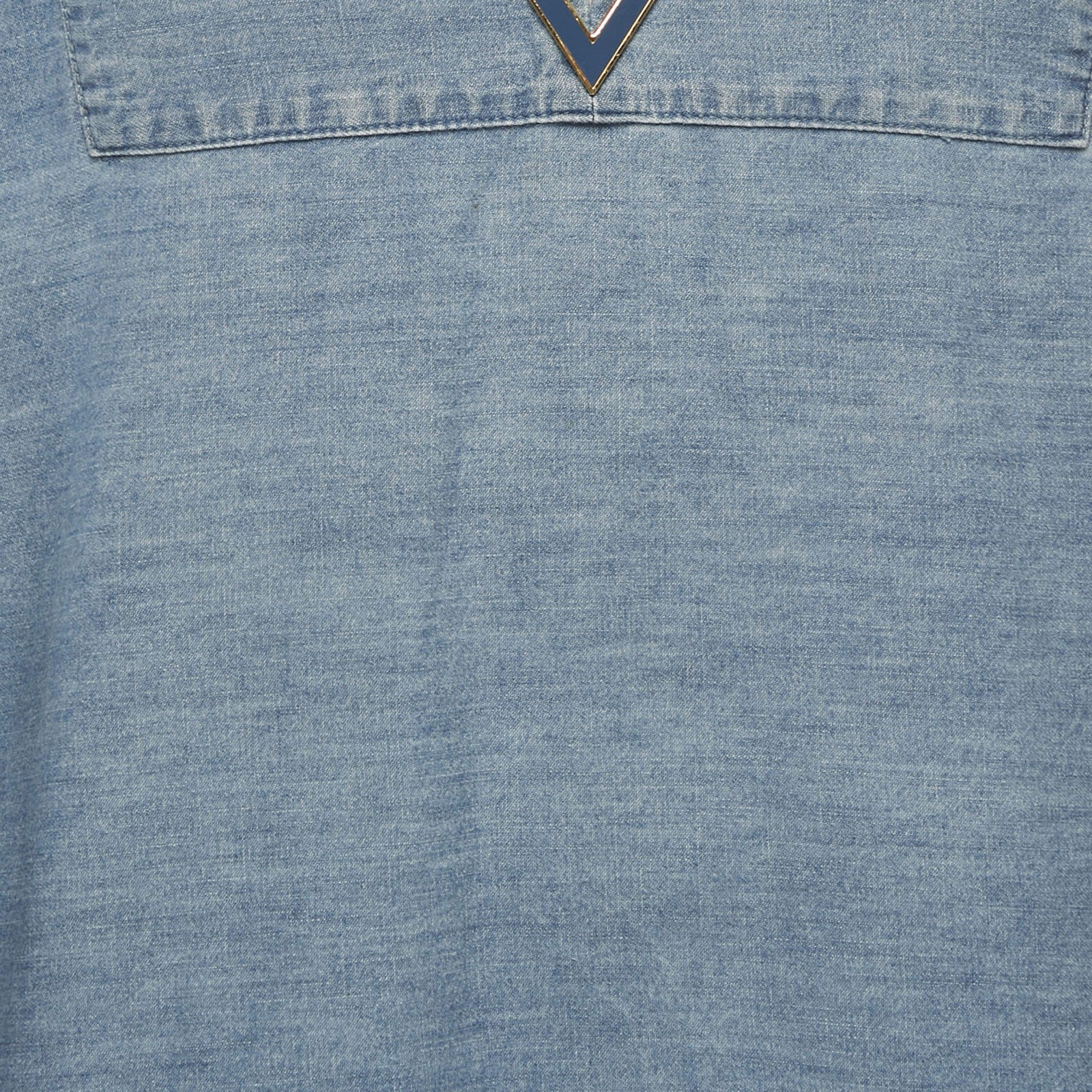 Valentino Blue Denim V Logo Maxi Dress L thumbnail 3