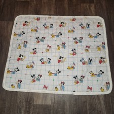 Vintage Disney Mickey Mouse Baby Blanket/Quilt C3