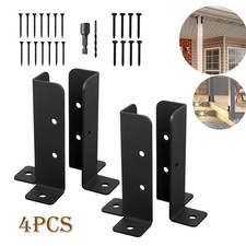 4Pcs Post Base Support Fence Brackets For Garden Deck Repair Anchor Woodens