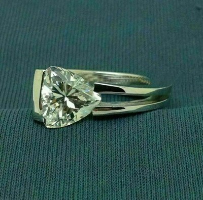 Trillion Cut 2.00Ct Diamond White Gold Finish Simulated Engagement Ring Size 8.5