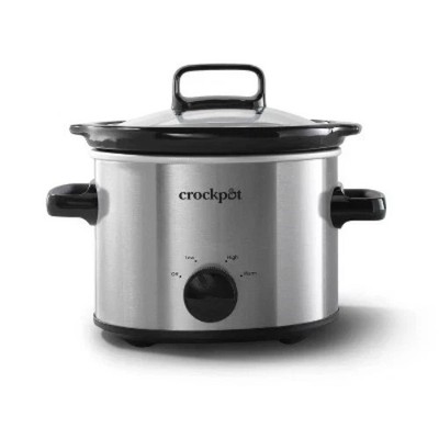 Crock-Pot 2qt Manual Slow Cooker - Stainless Steel: 3 Settings, Reheat &