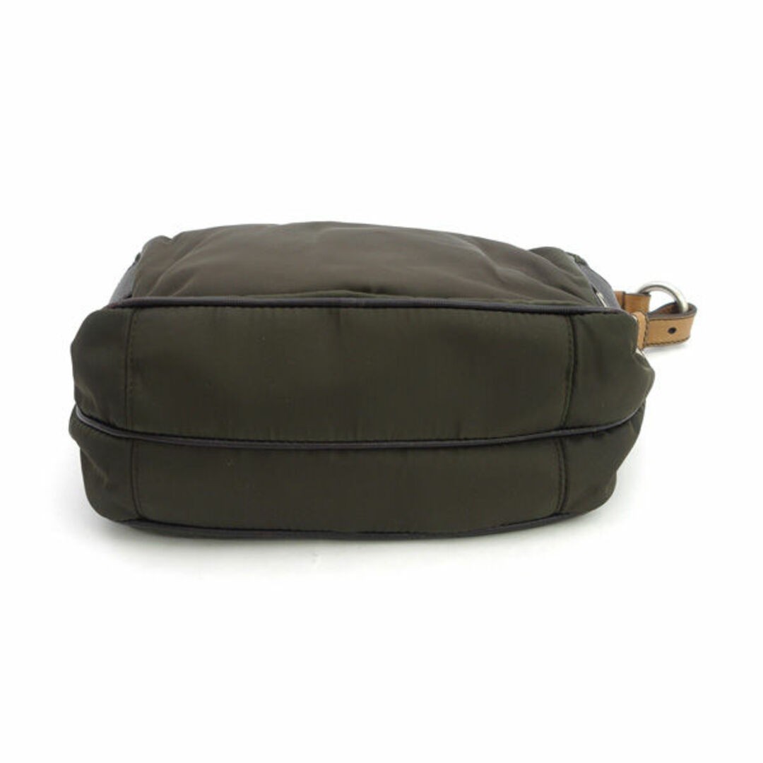 PRADA semi shoulder bag green brown Bag Back BAG Handbag brand Used 0990014919 thumbnail 3
