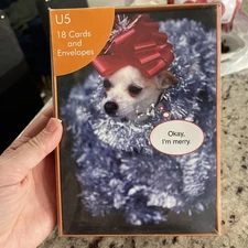 Funny Christmas Dog Greeting Card – Chihuahua with Red Bow  Okay, I’m Merry 18