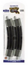 Bachmann 44529 HO Nickel Silver 18" Radius Curved E-Z Track Rerailer Pack of 2 