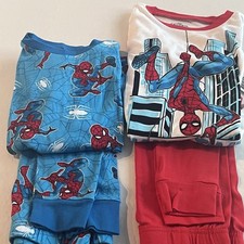 Marvel Spider-Man Boys 4-Piece Pajama Set Red/Blue/White Size 8 New with Tags