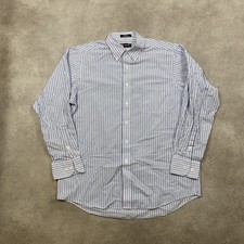 Chaps Shirt Mens Medium 16" Formal Button Down, Blue