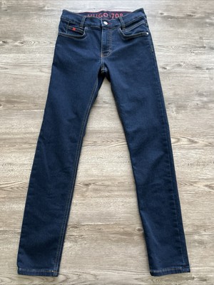 Hugo 708 Slim Fit Jeans Boys 14 Dark Rinse Stretch Designer