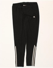 ADIDAS Womens Leggings UK 12/14 Medium Black Polyester CX27