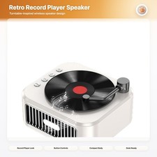 Retro Record Player Style Bluetooth Speaker Desk Decor