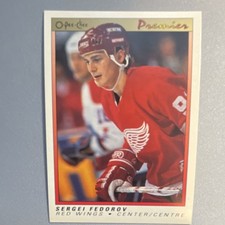 O-Pee-Chee 1990-91 Sergei Fedorov Detroit Red Wings Rookie #30 Hockey Card. rookie card picture