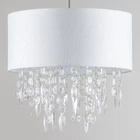 Modern Large 40cm Easy Fit Jewelled White Silver Fleck Light Chandelier Shade
