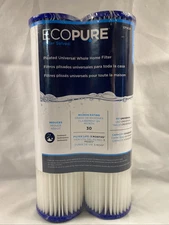 2-Pack EcoPure Universal Fit Pleated Replacement Water Filter EPW2P
