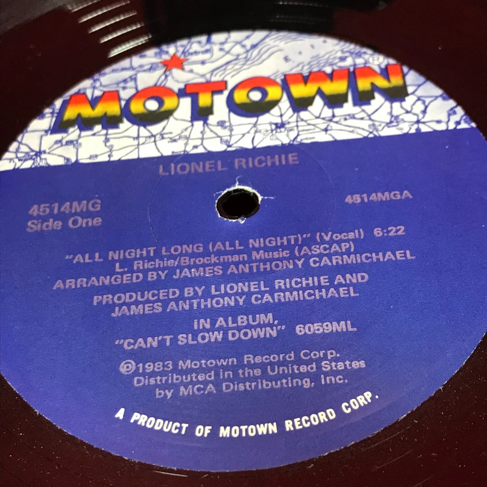 LIONEL RICHIE All Night Long 1982 USA 12" vinyl single original motown - Image 4 of 4