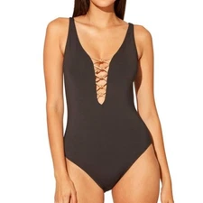 NWT Bleu Rod Beattie Women's Let's Get Knotty Lace Down One-Piece Swimsuit