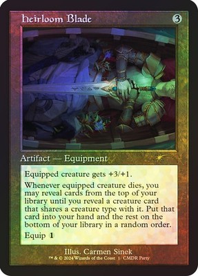 MTG  FOIL Heirloom Blade (Commander Party) Retro - Promo #001