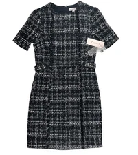NWT Nanette Lepore Dress Womens 2 Black White Tweed Corpcore Academia MSRP $198