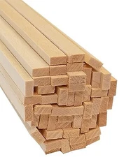 BudNosen Basswood Strips 1/8'' x 1/4'' x 24'' (30) - Hobby and Craft Basswood