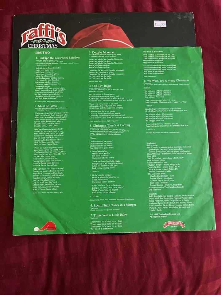 Raffi's Christmas Album- Vinyl Album LP -1983- VG+ - Image 3 of 4