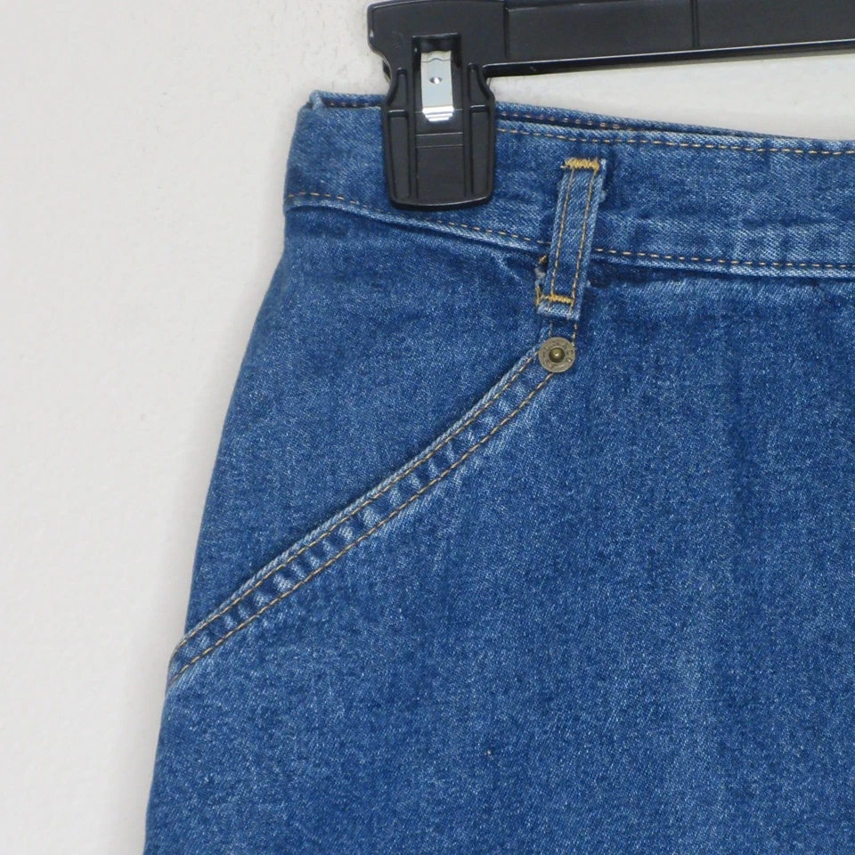 Saia Midi Dockers Feminina Vintage Denim Wrap Linha A Azul 6 B34 - Imagem 3 de 4