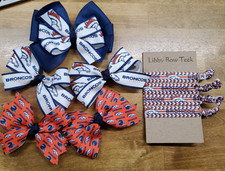 SALE Broncos Bundle Denver Broncos Hair Bows Broncos Hair Ties Gift Broncos Fan