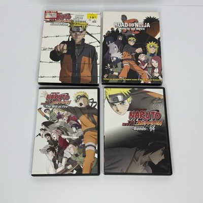 Naruto Shippuden Movie DVDs Lot of 4 Blood Prison Bonds Will Of Fire Road To