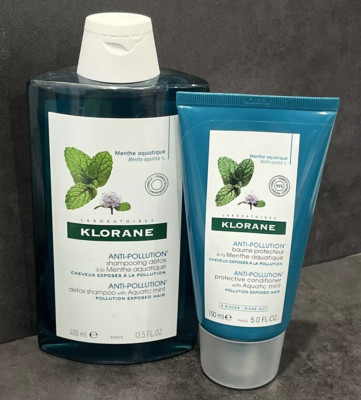 Klorane Menthe Anti-Pollution Detox Shampoo & Conditioner Set Aquatic Mint