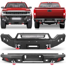 Steel Frontrear Bumper For 2016-2018 Chevy Silverado 1500 Wwinch Plate Lights Steel Frontrear Bumper For 2016-2018 Chevy Silverado 1500 Wwinch Plate Lights