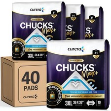 Chucks MAX-Plus Hospital Bed Pads Disposable Adult 36 x 36 Soft Breathable