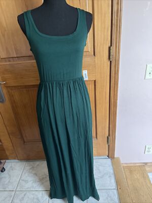 Amazon Essentials Women's Tank Waisted Maxi Dress Size S Small Green New |  eBay