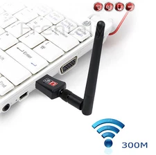 #2 W/Antenna 300M 300Mbps Mini Wireless USB Wifi Adapter Network 802.11n/g/b