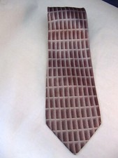 STAFFORD 100 SILK TIE - MADE IN ITALY - GEOMETRIC PATTERN - 55" LONG - NICE