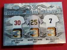 2021 Leaf Lumber Kings 3 Home Run Games 1987 CARTER MARK McGWIRE MADLOCK #'d 3/6