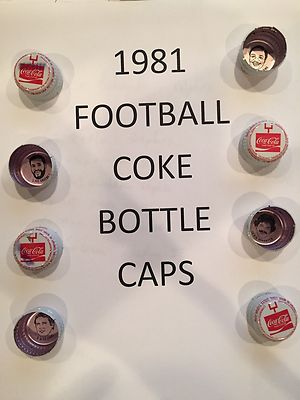 1981 COKE, SPRITE, TAB, MELLO YELLO FOOTBALL CAPS - $1.99 each MANY DIFFERENT