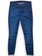 Express Jeans Women's 6 Blue Denim Cropped Dark Wash High Rise Legging Ladies