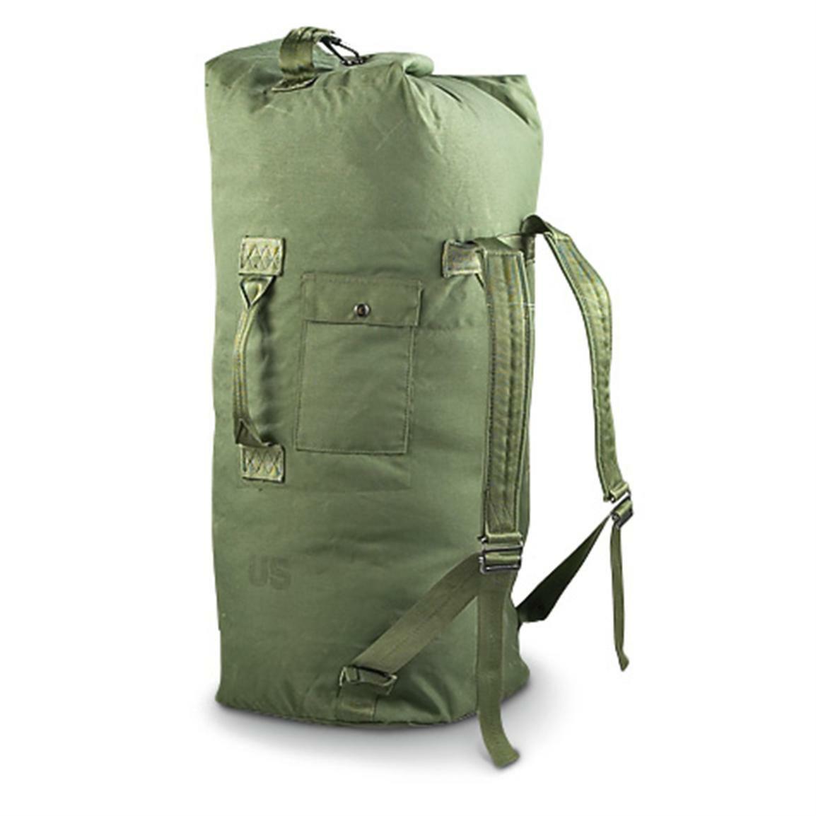 Military Duffel Bag 8465011178699 Camouflage Green Two-Strap | eBay