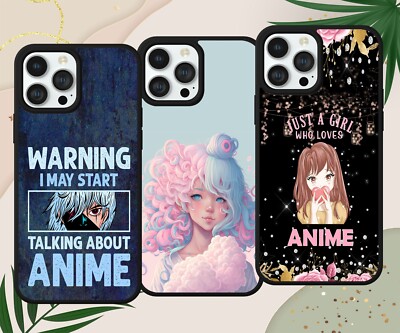 ANIME SKETCH HANDYHÜLLE FÜR IPHONE SAMSUNG GOOGLE PIXEL PINK MÄDCHEN