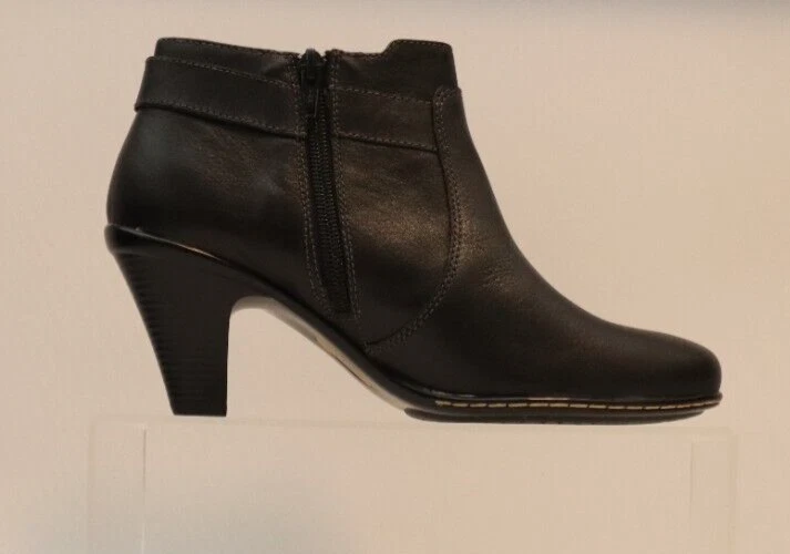 Botas femininas Softspots com zíper tamanho 7,5 M couro preto MSRP $ 90 - Imagem 2 de 4
