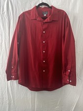 David Taylor Collection Mens Classic Button Up Red Dress Shirt Sz X