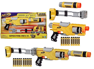 トイガン N@R LOT 2- NERF N-Strike Icon Series SPECTRE REV-5 Blaster 60 DARTS 6